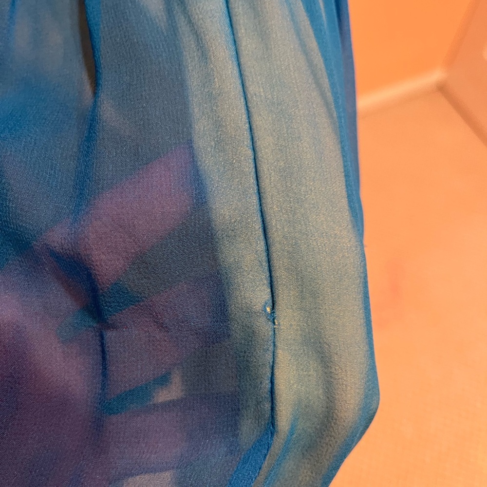 Blue / turquoise chiffon minidress/ party dress - Picture 6 of 6